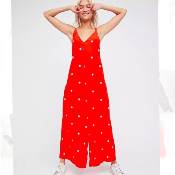 free people polka dot jumpsuit